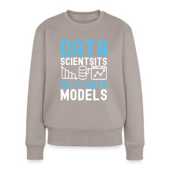 Data Science Datenanalyst - Frauen Premium Bio Pullover - Taupe - Vorne - Julia (174cm)
