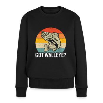 Walleye Fishing Angler - Women's Premium Organic Jumper - black - Front - Julia (174cm)