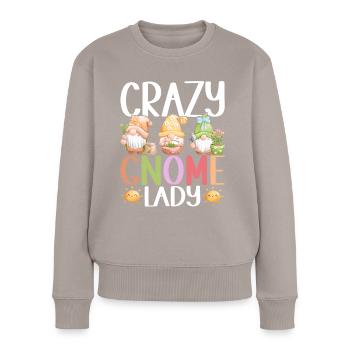 Gartenzwerge Gartenarbeit - Frauen Premium Bio Pullover - Taupe - Vorne - Julia (174cm)