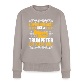 Euphonium Euphoniumspieler - Frauen Premium Bio Pullover - Taupe - Vorne - Julia (174cm)