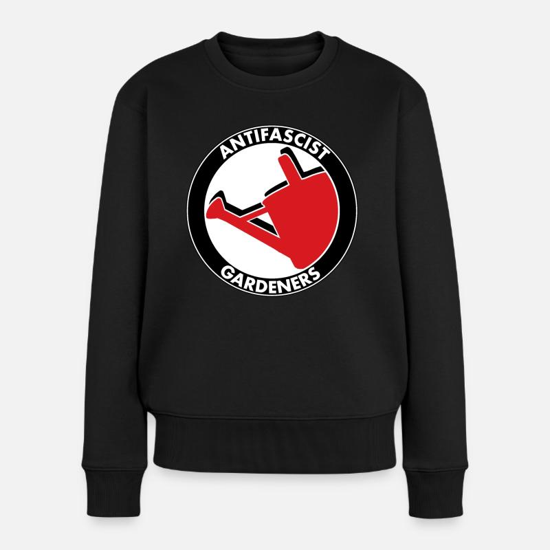 Antifascist Gardeners - Frauen Premium Bio Pullover - Schwarz