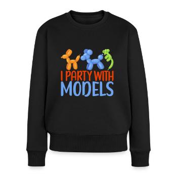 Ballontier Balloon Twisting - Frauen Premium Bio Pullover - Schwarz - Vorne - Julia (174cm)