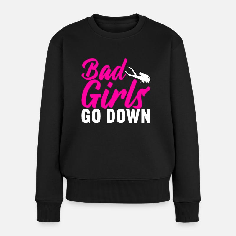 Taucher Tauchen - Frauen Premium Bio Pullover - Schwarz