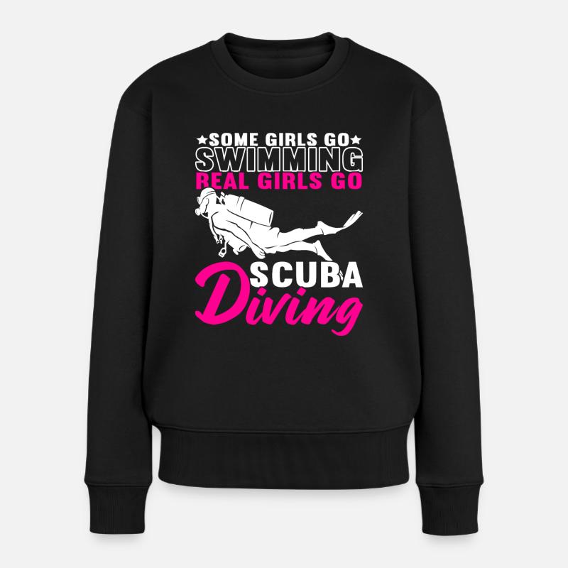 Taucher Tauchen - Frauen Premium Bio Pullover - Schwarz
