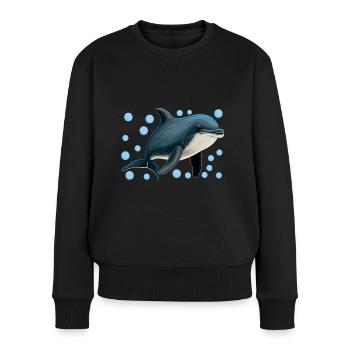 Meeresbiologie Meeresbiologe - Frauen Premium Bio Pullover - Schwarz - Vorne - Julia (174cm)