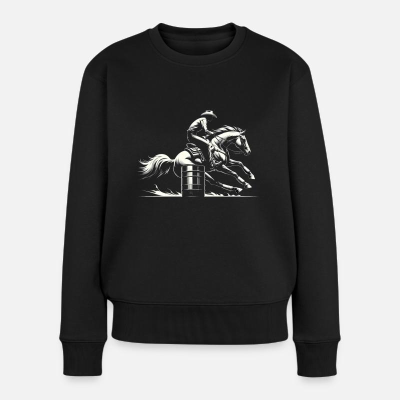 Barrel-Racing-Dynamik - Frauen Premium Bio Pullover - Schwarz