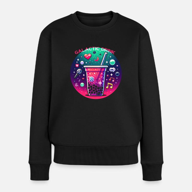 Galaktisches Boba-Vergnügen - Frauen Premium Bio Pullover - Schwarz