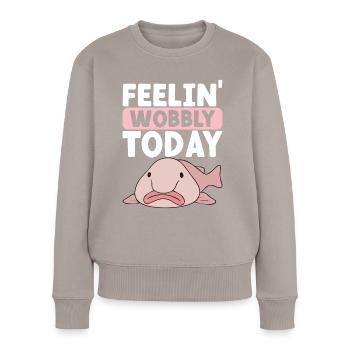 Poisson blob mignon poisson laid - Pull Premium bio Femme - taupe - Devant - Julia (174cm)