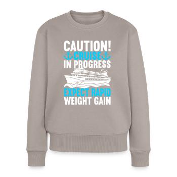 Kreuzfahrt Urlaub Kreuzfahrtschiff - Frauen Premium Bio Pullover - Taupe - Vorne - Julia (174cm)