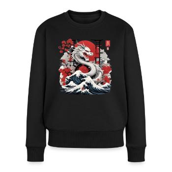 Dragon japonais - Pull Premium bio Femme - noir - Devant - Julia (174cm)