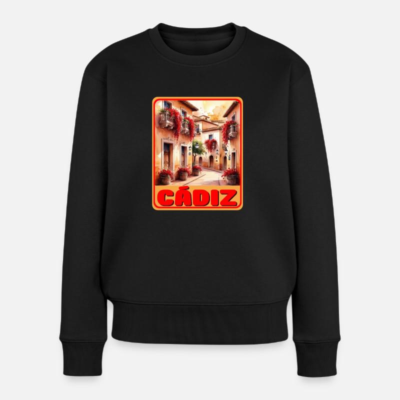Cadiz Andalusien - Frauen Premium Bio Pullover - Schwarz