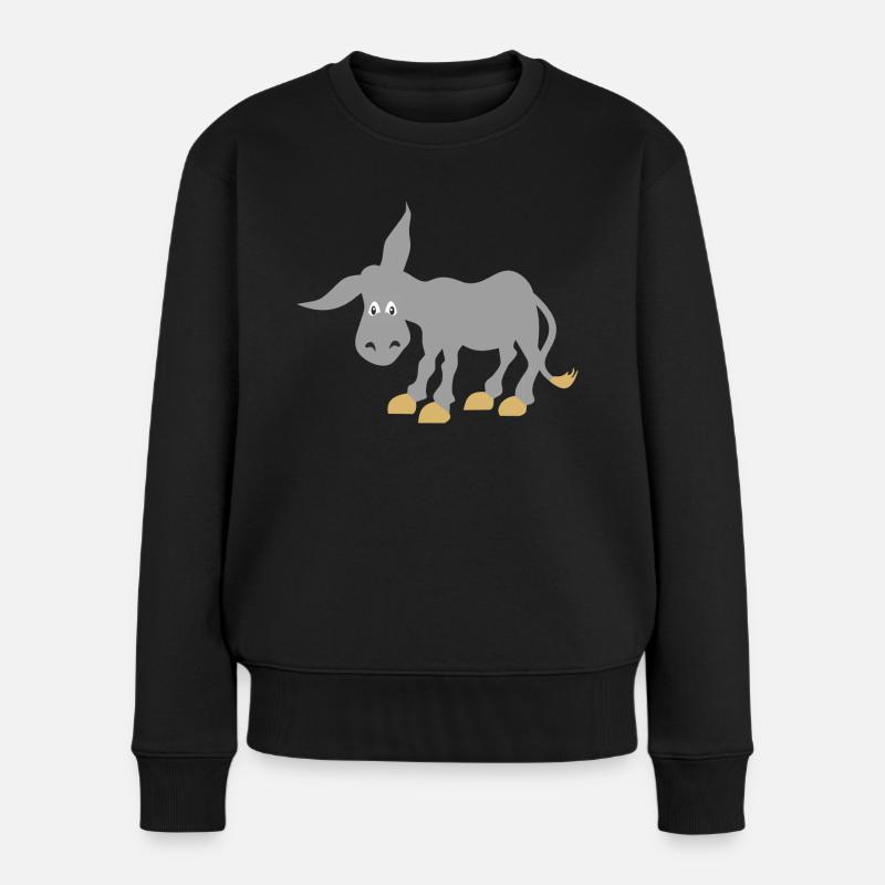 esel - Frauen Premium Bio Pullover - Schwarz