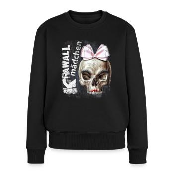 Krawallmädchen - Frauen Premium Bio Pullover - Schwarz - Vorne - Julia (174cm)