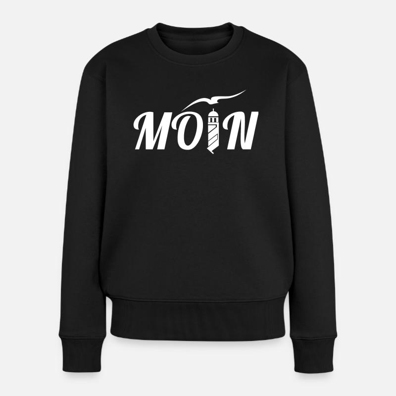 Moin - Frauen Premium Bio Pullover - Schwarz