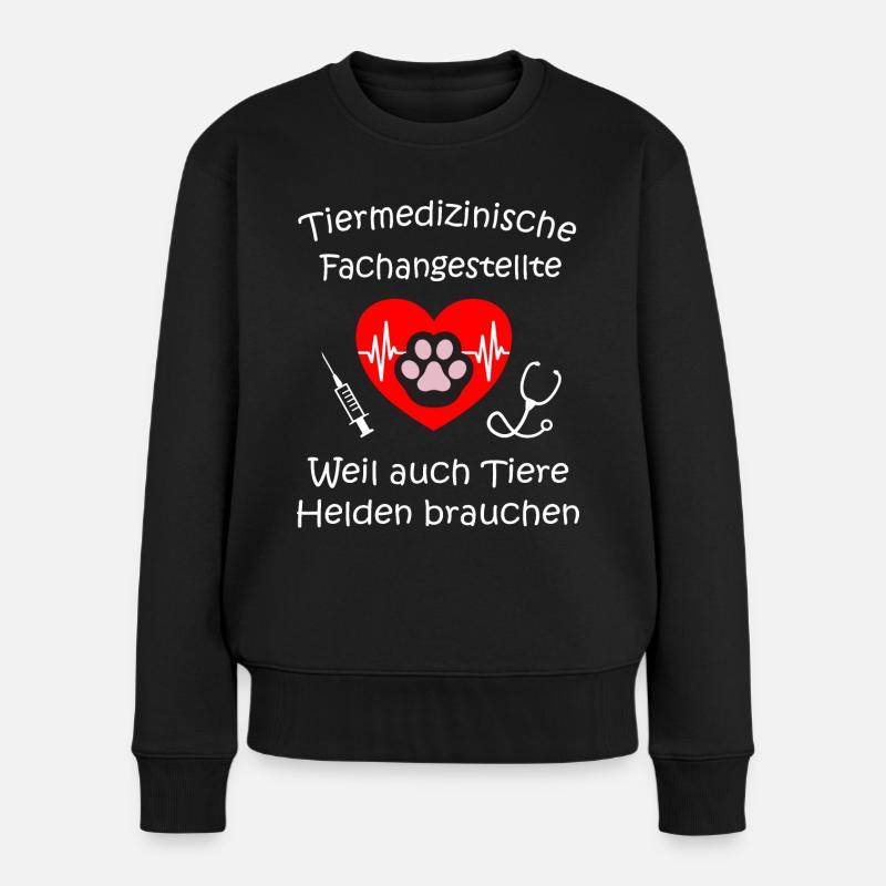 Tierarzthelferin Tiermedizin Geschenk Arzthelferin - Frauen Premium Bio Pullover - Schwarz