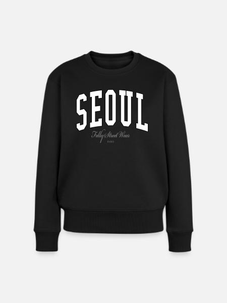 SEOUL - Frauen Premium Bio Pullover - Schwarz