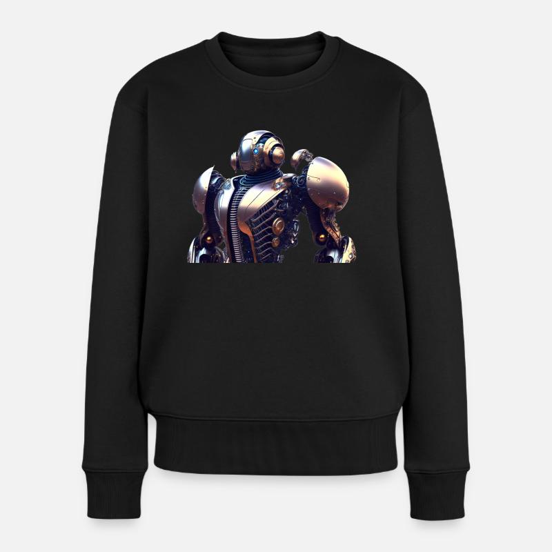Steampunk Robot - Pull Premium bio Femme - noir