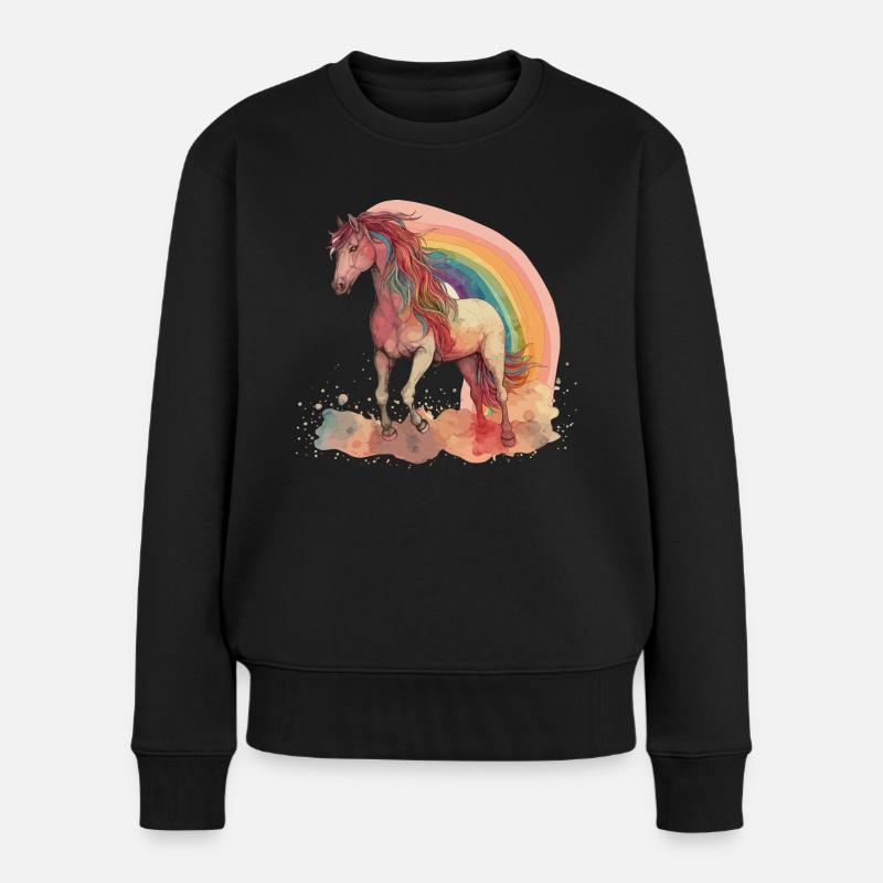 Fantastisches Pferd - Frauen Premium Bio Pullover - Schwarz