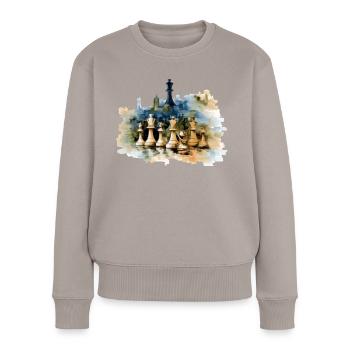 Oil on chess canvas - Women's Premium Organic Jumper - taupe - Front - Julia (174cm)