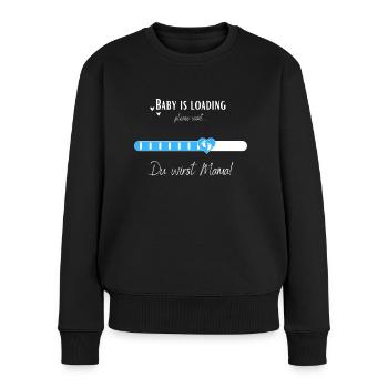 Baby is loading - Du wirst Mama! für Schwangere - Frauen Premium Bio Pullover - Schwarz - Vorne - Julia (174cm)