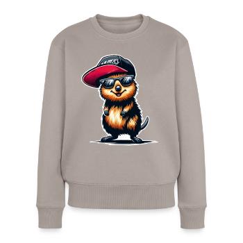 Quokka - Pull Premium bio Femme - taupe - Devant - Julia (174cm)