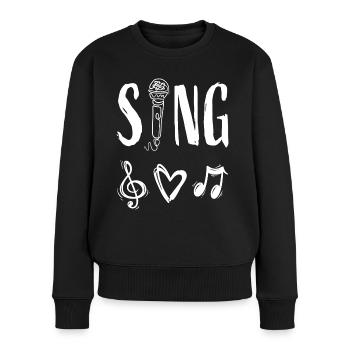 Musique Chanteuse Chanteuse Microphone - Pull Premium bio Femme - noir - Devant - Julia (174cm)