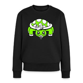 Tortue Bébé Sucette Petit Enfant Bambin - Pull Premium bio Femme - noir - Devant - Julia (174cm)