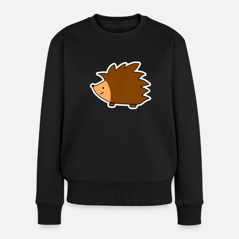 Igel - Frauen Premium Bio Pullover - Schwarz