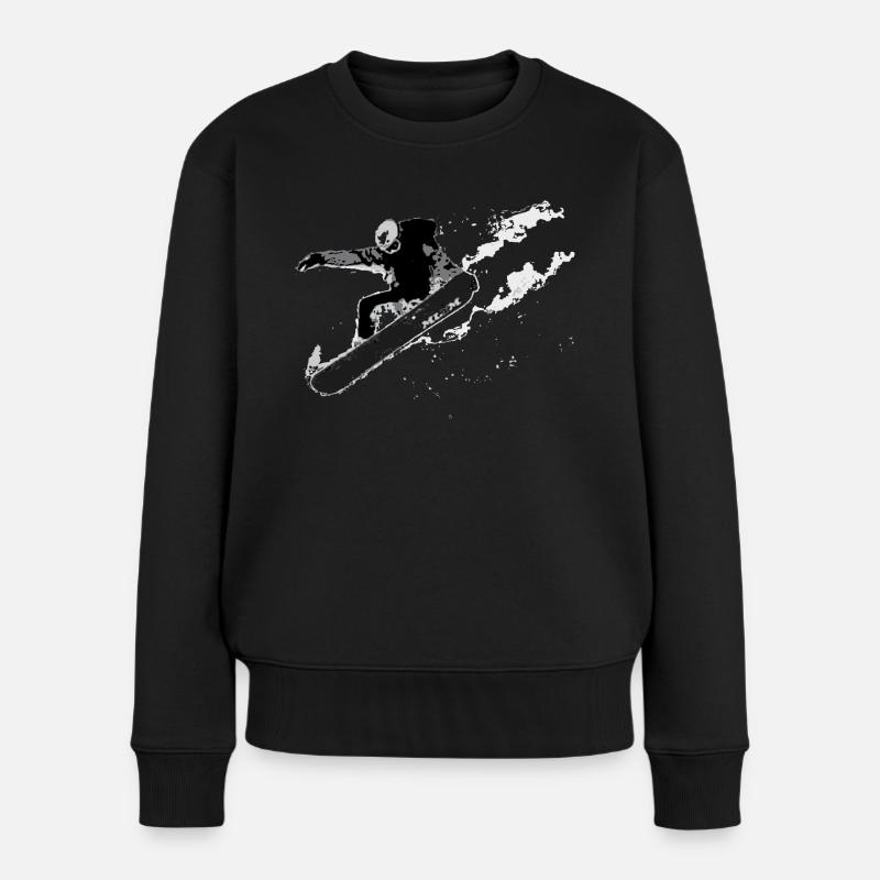 snowboarder tailgrab - Frauen Premium Bio Pullover - Schwarz