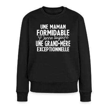 Maman Formidable Grand-Mère Exceptionnelle - Pull Premium bio Femme - noir - Devant - Julia (174cm)