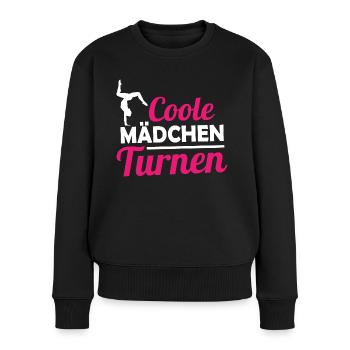 Turnerin Coole Mädchen Turnen Gymnastik Geschenk - Frauen Premium Bio Pullover - Schwarz - Vorne - Julia (174cm)
