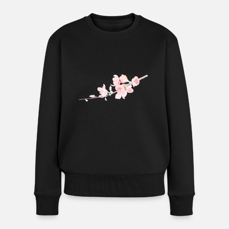 Cherry Blossom - Sakura - Women's Premium Organic Jumper - black