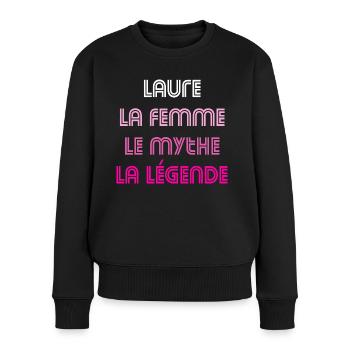 Laure la légende - Pull Premium bio Femme - noir - Devant - Julia (174cm)