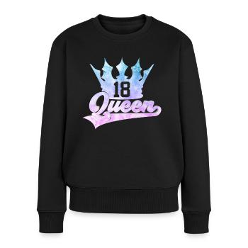 18ÈME ANNIVERSAIRE SWEET 18 QUEEN - Pull Premium bio Femme - noir - Devant - Julia (174cm)
