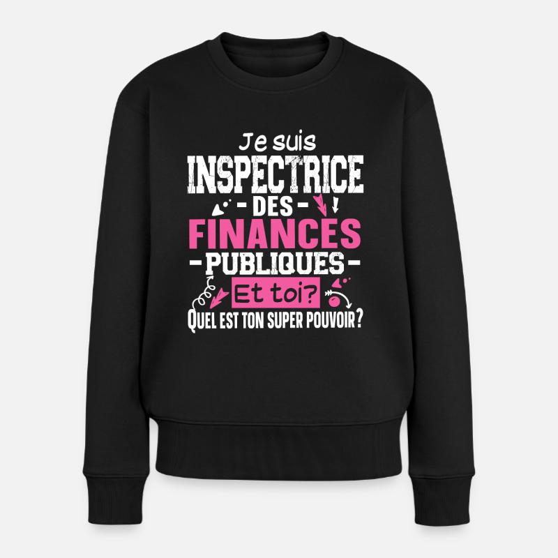 Inspectrice Finances Publiques Impôts Métier - Pull Premium bio Femme - noir