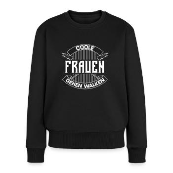 Coole Frauen gehen walken Spruch Sport Geschenk - Frauen Premium Bio Pullover - Schwarz - Vorne - Julia (174cm)