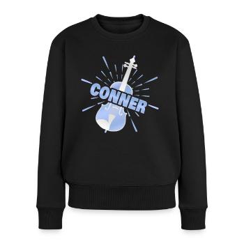 Violon Conner - Pull Premium bio Femme - noir - Devant - Julia (174cm)