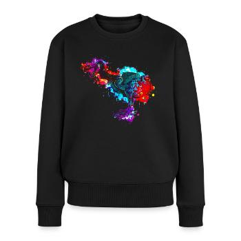 Dodo - Ein ausgestorbener flugunfähiger Vogel - Frauen Premium Bio Pullover - Schwarz - Vorne - Julia (174cm)
