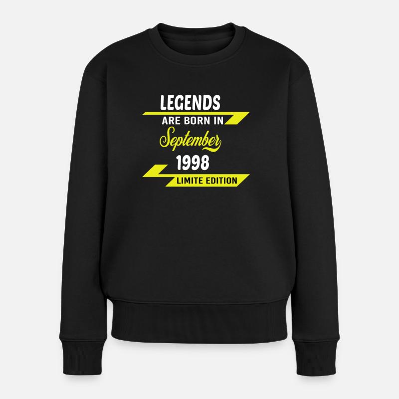 LEGENDS ARE BORN IN 1998 GEBURTSTAGSGESCHENK - Frauen Premium Bio Pullover - Schwarz