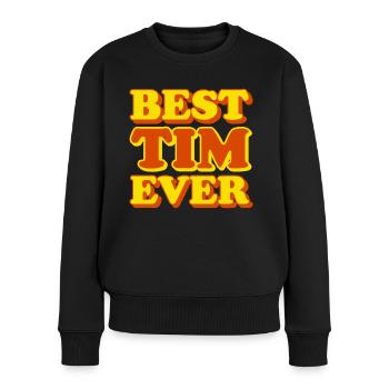 Cadeau amusant avec prénom Tim - Pull Premium bio Femme - noir - Devant - Julia (174cm)