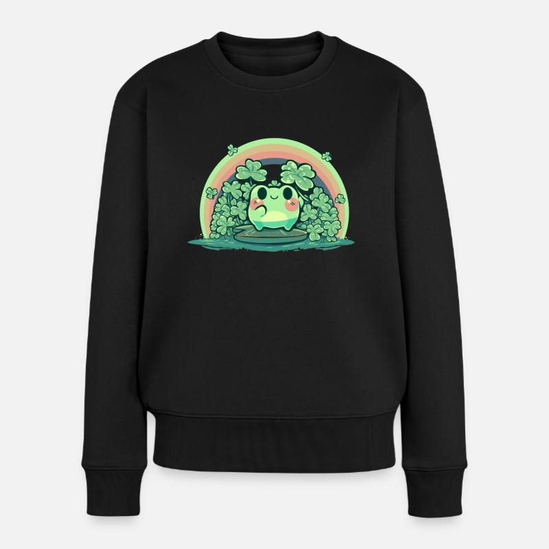 Petite grenouille porte-bonheur - Pull Premium bio Femme - noir