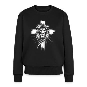 Gott Kirche Christliche Löwen Christen Löwe - Frauen Premium Bio Pullover - Schwarz - Vorne - Julia (174cm)