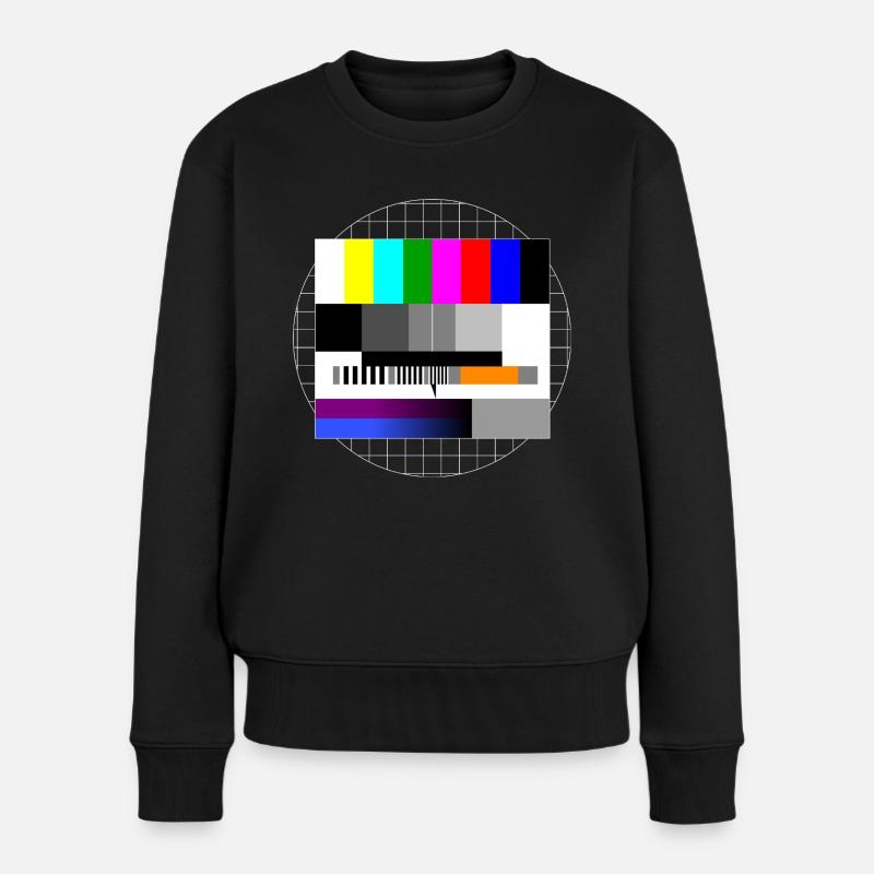 Sendeschluss Sendepause Testbild - Frauen Premium Bio Pullover - Schwarz