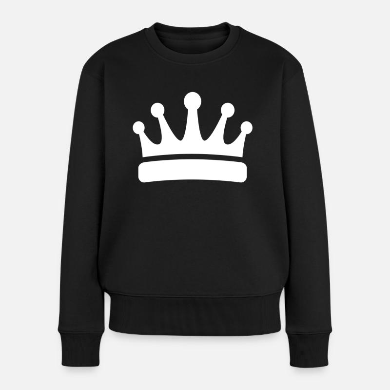 Krone - Frauen Premium Bio Pullover - Schwarz