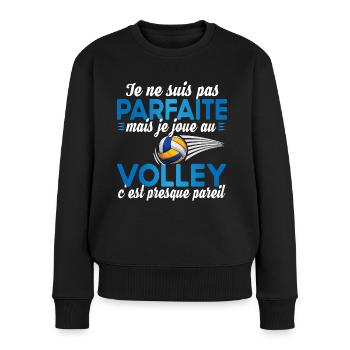 Volley Volleyball Volleyeuse sport Noël match - Pull Premium bio Femme - noir - Devant - Julia (174cm)