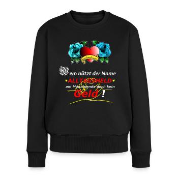 Krankenschwester Alltagsheld - Frauen Premium Bio Pullover - Schwarz - Vorne - Julia (174cm)