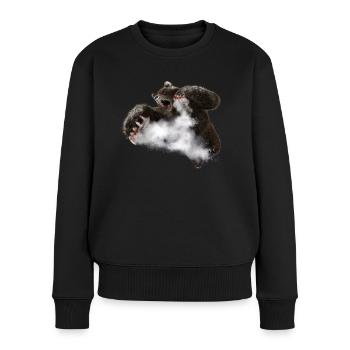 Kokain Jump Bär - Frauen Premium Bio Pullover - Schwarz - Vorne - Julia (174cm)