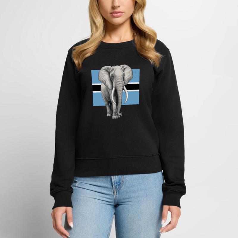 Drapeau éléphant du Botswana Pull Premium bio Femme