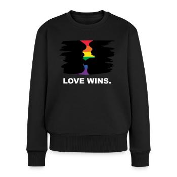 love wins - Frauen Premium Bio Pullover - Schwarz - Vorne - Julia (174cm)