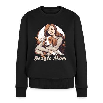 Beagle Mama - Dog Lovers Gift Idea - Women's Premium Organic Jumper - black - Front - Julia (174cm)